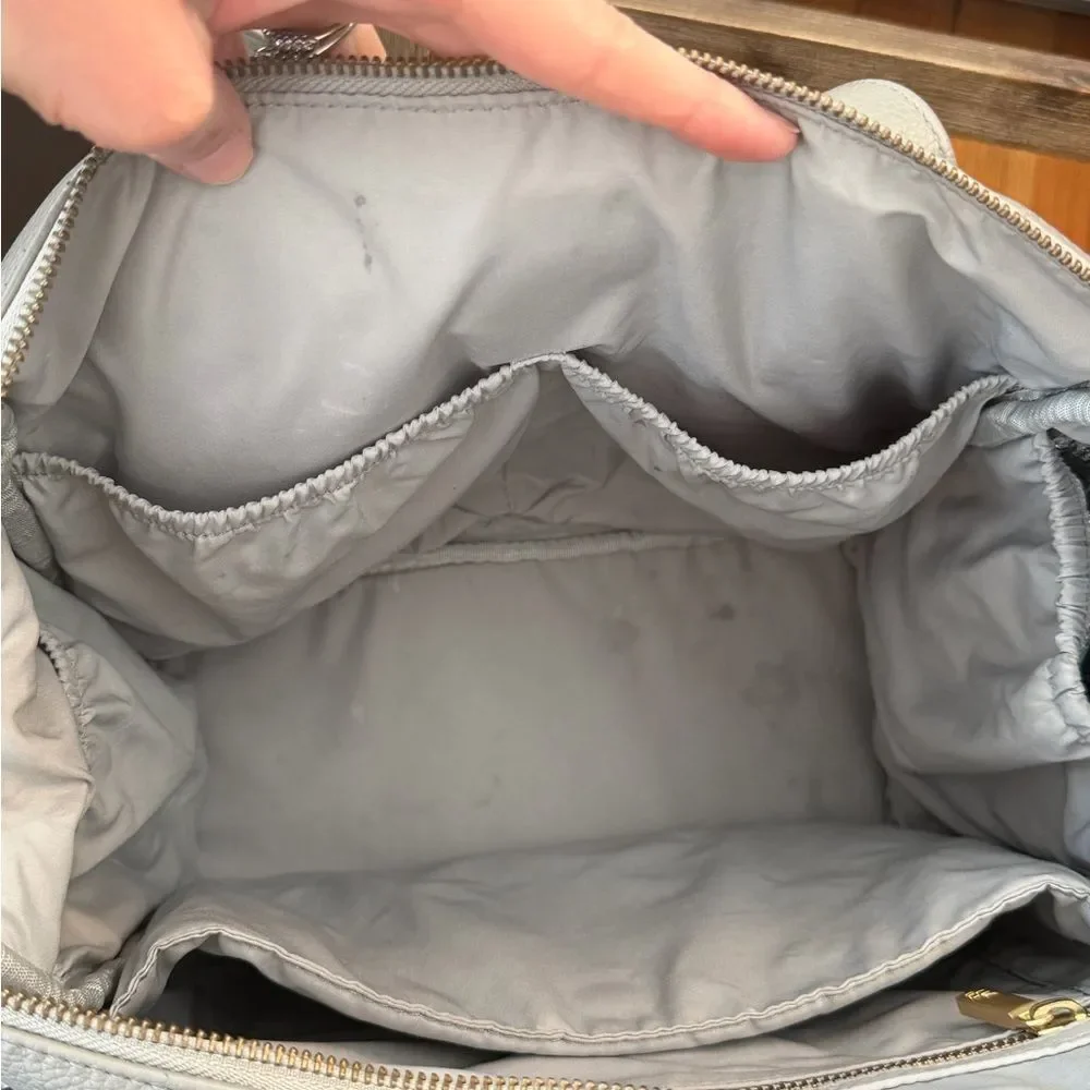 Freshly Picked light gray diaper bag